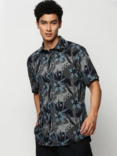 Men Navy Floral Casual Casual Shirts-GEORGE-1651-Navyblue